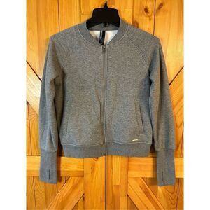 Mondetta Jacket Womens Small Full Zip Long Sleeve Thumb Holes Gray Pockets (0101